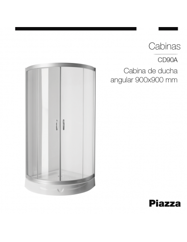 CABINA DE DUCHA ANGULAR 90X90 5MM PIAZZA