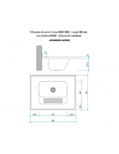 MESADA ACERO  LN50 - 80