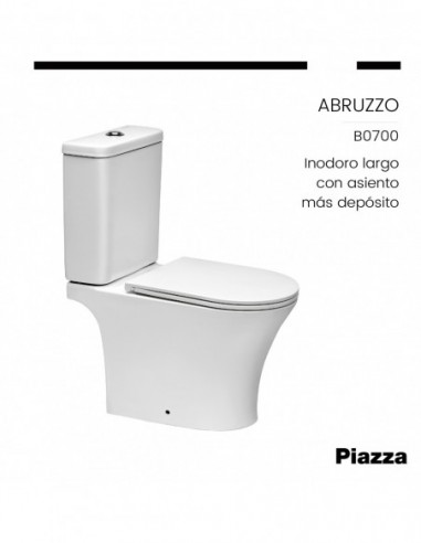 ABRUZZO INODORO LARGO CON ASIENTO + DEPOSITO INODORO CON VALVULA