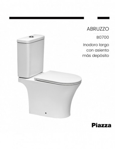 ABRUZZO INODORO LARGO CON ASIENTO + DEPOSITO INODORO CON VALVULA