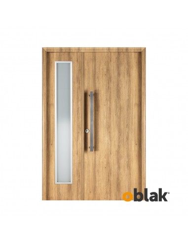 PUERTA ETERNA RESIDENCIAL LATERAL VIDRIADO MOD. 1100 ROBLE NATURAL- OBLAK