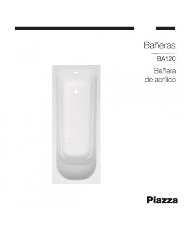 BAÑERA ACRILICO 1200X700X390 PIAZZA
