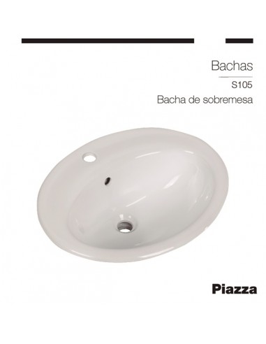BACHA DE PORCELANA SOBREMESADA (56X48,5X21) Piazza