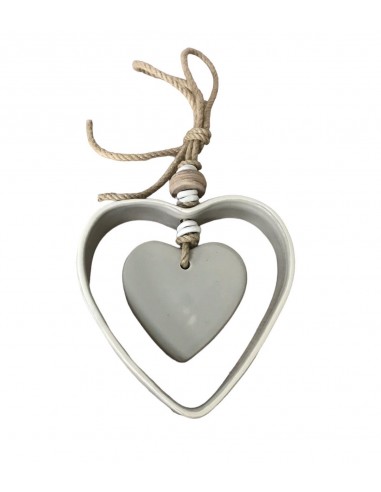 colgante corazon de ceramica doble