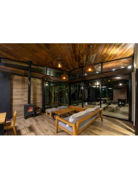 CALEFACTOR A LEÑA - CHALTEN 9.000KCAL. .AMBIENTE A CLIMATIZAR 110 M2 .SALIDA DE 6" TROMEN