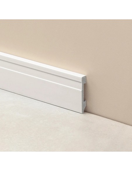 Zócalo Line Blanco 70 mm x 15 mm x 2,5 m - ATRIM