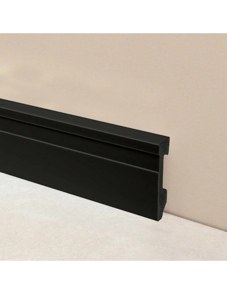 Zócalo Line Negro Mate 70 mm x 15 mm x 2,5 m - ATRIM