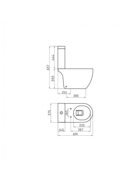 INODORO LARGO 4,5 LT DESC 250 - FONTANA  FERRUM