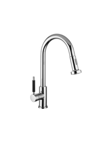 GRIFERIA GOURMET COCINA MESADA ACERO INOXIDABLE CON ROCIADOR - CROMO PIAZZA