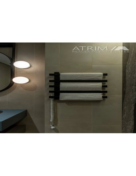 TOALLERO ELÉCTRICO SINGULAR 450MM X 490MM X 100MM ACERO NEGRO ATRIM