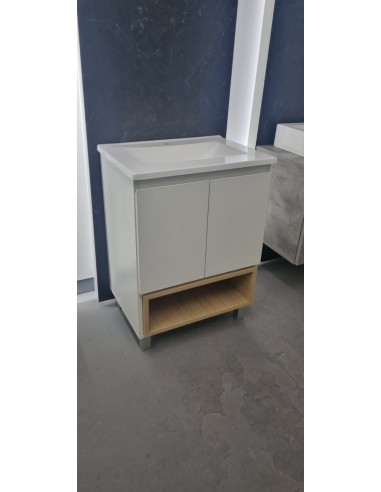 VANITORY 50CM DE PIE MODELO CLASSIC COLOR BLANCO CON HUECO EN ROBLE V50 Mh