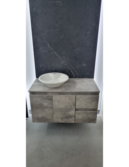 VANITORY 90CM UÑERO DE COLGAR DOS PUERTAS Y DOS CAJONES COLOR HORMIGÓN V90UCOLOR MH