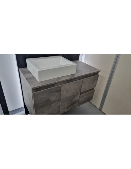 VANITORY 90CM UÑERO DE COLGAR DOS PUERTAS Y DOS CAJONES COLOR HORMIGÓN V90UCOLOR MH