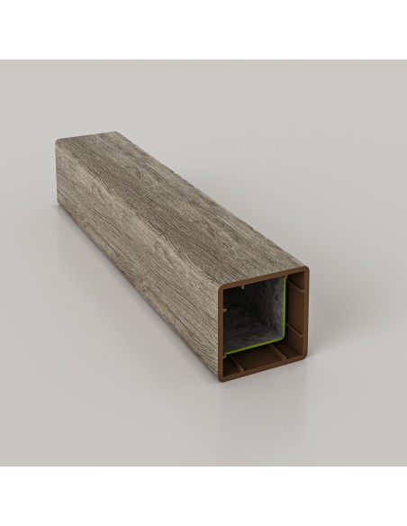 TUBULAR CUADRADO DE PVC/CORTAVISTA GREY OAK - 5,8MTS MUCHTEK