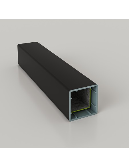 TUBULAR CUADRADO DE PVC/CORTAVISTA JET BLACK - 5,8MTS MUCHTEK