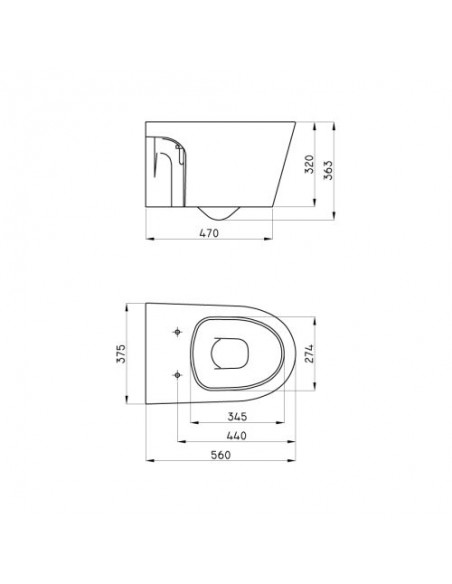 Inodoro de colgar Marina - Negro FERRUM