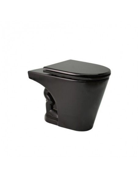 Inodoro corto Marina - Negro Ferrum