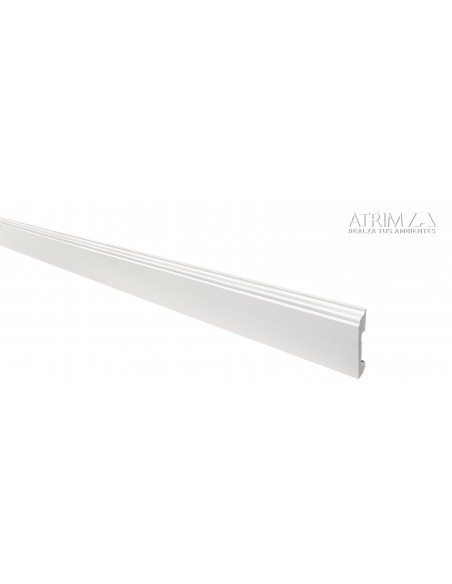 Zócalo Curves Blanco 80 mm x 15 mm x 2,5 m - ATRIM