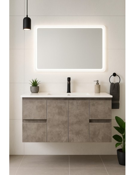 VANITORY 120CM PIATTO DE COLGAR CUATRO CAJONES Y DOS PUERTAS