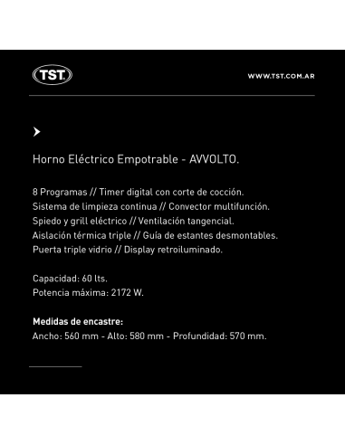 HORNO ELECTRICO AVVOLTO TST
