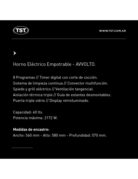 HORNO ELECTRICO AVVOLTO TST
